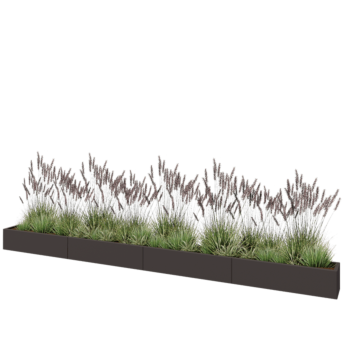 Kruka i stål XXL - Rektangel - 480 x 30 x 30 cm - Annan RAL-färg - Utan bottenplatta