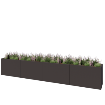 Kruka i stål XXL - Rektangel - 480 x 60 x 80 cm - Annan RAL-färg - Utan bottenplatta