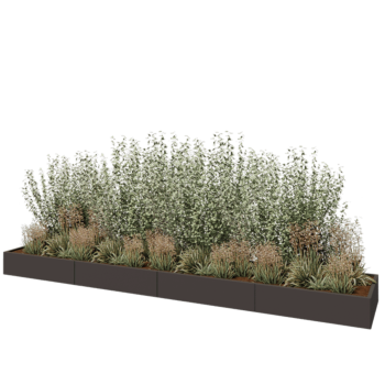 Kruka i stål XXL - Rektangel - 480 x 80 x 30 cm - Annan RAL-färg - Utan bottenplatta