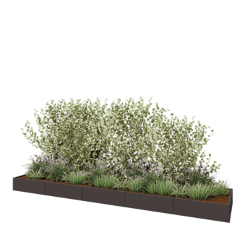 Kruka i stål XXL - Rektangel - 500 x 100 x 30 cm - Annan RAL-färg - Utan bottenplatta