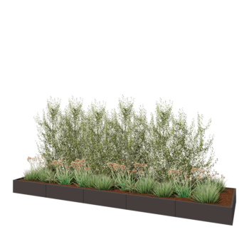 Kruka i stål XXL - Rektangel - 500 x 120 x 30 cm - Annan RAL-färg - Utan bottenplatta