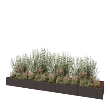 Kruka i stål XXL - Rektangel - 500 x 120 x 40 cm - Annan RAL-färg - Utan bottenplatta