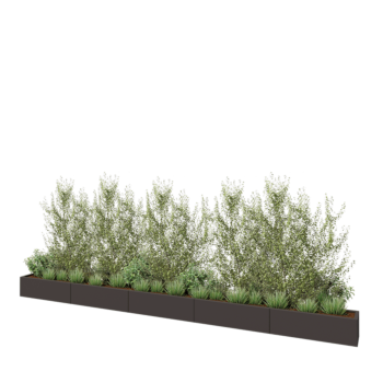 Kruka i stål XXL - Rektangel - 500 x 30 x 30 cm - Annan RAL-färg - Med bottenplatta