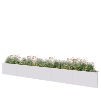 Kruka i stål XXL - Rektangel - 500 x 30 x 60 cm - RAL9010 matt (vit) - Utan bottenplatta