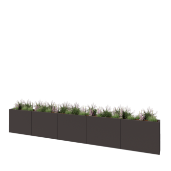 Kruka i stål XXL - Rektangel - 500 x 30 x 80 cm - Annan RAL-färg - Med bottenplatta