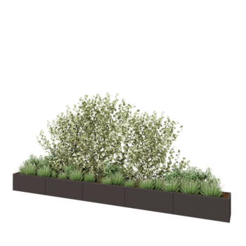 Kruka i stål XXL - Rektangel - 500 x 40 x 40 cm - Annan RAL-färg - Med bottenplatta