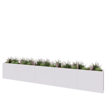 Kruka i stål XXL - Rektangel - 500 x 40 x 80 cm - RAL9010 matt (vit) - Utan bottenplatta