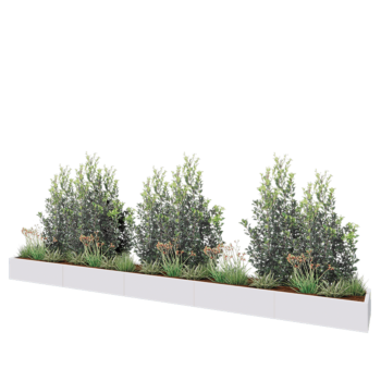 Kruka i stål XXL - Rektangel - 500 x 50 x 30 cm - RAL9010 matt (vit) - Utan bottenplatta