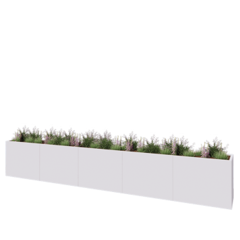 Kruka i stål XXL - Rektangel - 500 x 50 x 80 cm - RAL9010 matt (vit) - Utan bottenplatta