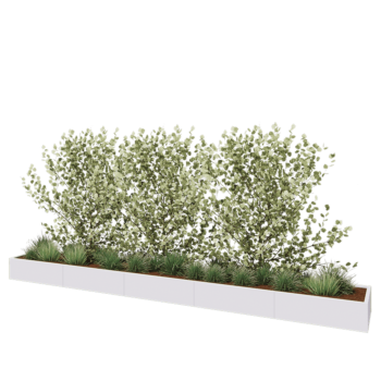 Kruka i stål XXL - Rektangel - 500 x 60 x 30 cm - RAL9010 matt (vit) - Utan bottenplatta