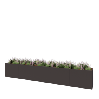 Kruka i stål XXL - Rektangel - 500 x 60 x 80 cm - Annan RAL-färg - Utan bottenplatta