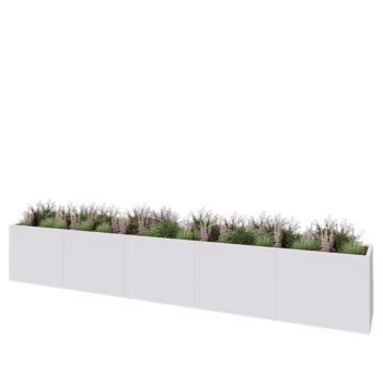 Kruka i stål XXL - Rektangel - 500 x 60 x 80 cm - RAL9010 matt (vit) - Utan bottenplatta