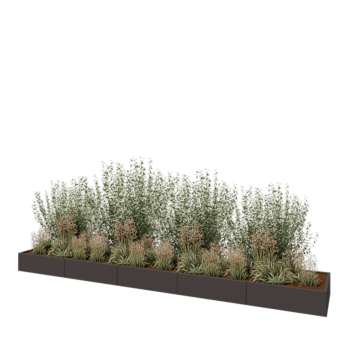 Kruka i stål XXL - Rektangel - 500 x 80 x 30 cm - Annan RAL-färg - Med bottenplatta