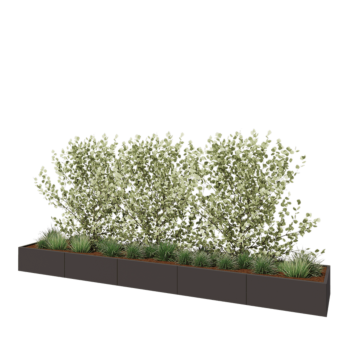 Kruka i stål XXL - Rektangel - 500 x 80 x 40 cm - Annan RAL-färg - Utan bottenplatta