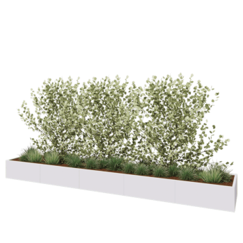 Kruka i stål XXL - Rektangel - 500 x 80 x 40 cm - RAL9010 matt (vit) - Utan bottenplatta