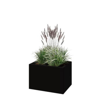 Kruka i polyester - Rektangel - 60 x 40 x 40 cm - RAL9005 matt (svart) - Med botten