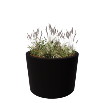 Kruka i polyester - Konisk - Ø 120 x 80 cm - RAL9005 matt (svart) - Med botten