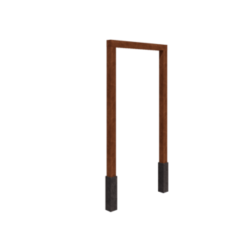Pergola i cortenstål - Rak - 150 x 230 cm - Med betongplint