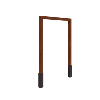 Pergola i cortenstål - Rak - 200 x 230 cm - Med betongplint