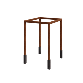 Pergola i cortenstål - Fyrkant - 224 x 200 x 230 cm - Med betongplint