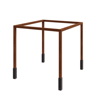 Pergola i cortenstål - Fyrkant - 324 x 300 x 230 cm - Med betongplint
