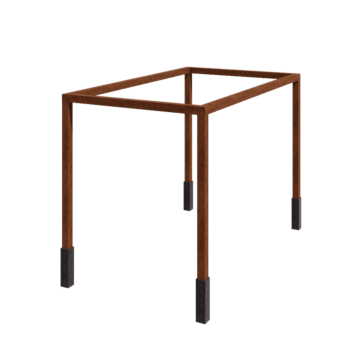 Pergola i cortenstål - Rektangel - 424 x 250 x 230 cm - Med betongplint
