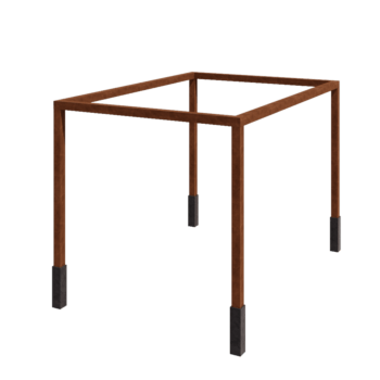 Pergola i cortenstål - Rektangel - 424 x 300 x 230 cm - Med betongplint