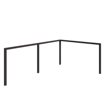 Pergola i stål - Hörn - 600 x 412 x 230 cm - RAL7016 matt (antracitgrå) - Utan betongplint