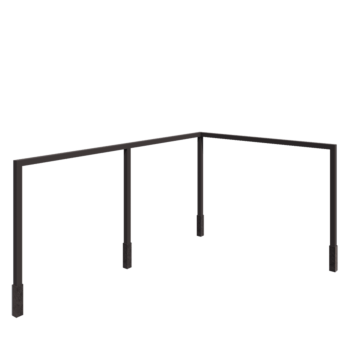 Pergola i stål - Hörn - 600 x 412 x 230 cm - RAL7016 matt (antracitgrå) - Med betongplint