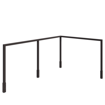 Pergola i stål - Hörn - 600 x 412 x 230 cm - Annan RAL-färg - Med betongplint