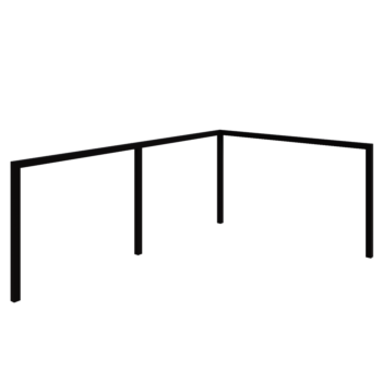Pergola i stål - Hörn - 600 x 412 x 230 cm - RAL9005 matt (svart) - Utan betongplint