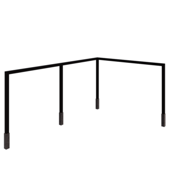 Pergola i stål - Hörn - 600 x 412 x 230 cm - RAL9005 matt (svart) - Med betongplint