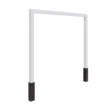 Pergola i stål - Rak - 300 x 230 cm - RAL9010 matt (vit) - Med betongplint