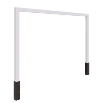 Pergola i stål - Rak - 400 x 230 cm - RAL9010 matt (vit) - Med betongplint