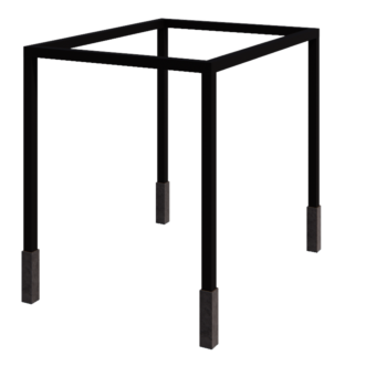 Pergola i stål - Rektangel - 324 x 250 x 230 cm - RAL9005 matt (svart) - Med betongplint