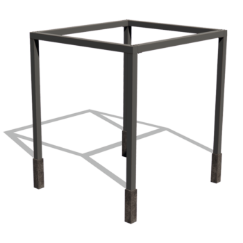 Pergola i stål - Fyrkant - 274 x 250 x 230 cm - RAL9005 matt (svart) - Utan betongplint
