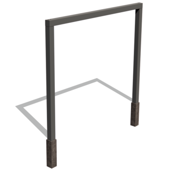 Pergola i stål - Rak - 300 x 230 cm - RAL9005 matt (svart) - Med betongplint