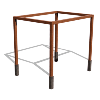 Konstruktion pergola i cortenstål, fyrkantig 324 x 250 cm