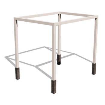 Pergola i stål - Rektangel - 324 x 250 x 230 cm - RAL9010 matt (vit) - Med betongplint