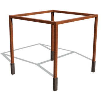 Konstruktion pergola i cortenstål, fyrkantig 324 x 300 cm