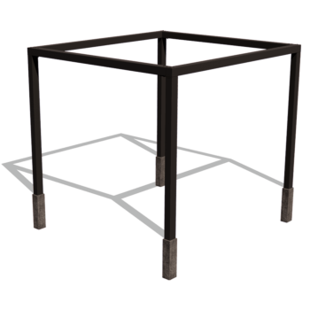 Pergola i stål - Fyrkant - 324 x 300 x 230 cm - RAL9010 matt (vit) - Med betongplint