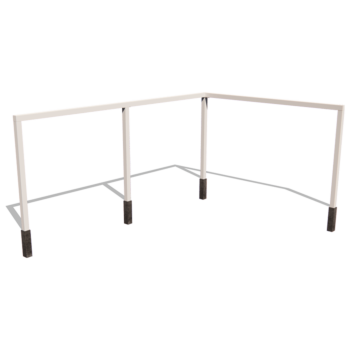 Pergola i stål - Hörn - 600 x 412 x 230 cm - RAL9005 matt (svart) - Utan betongplint