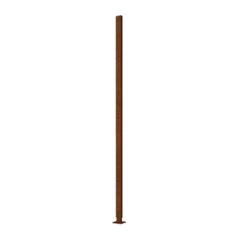 Stolpe i cortenstål rak flat botten med 190 x 6 x 3 cm