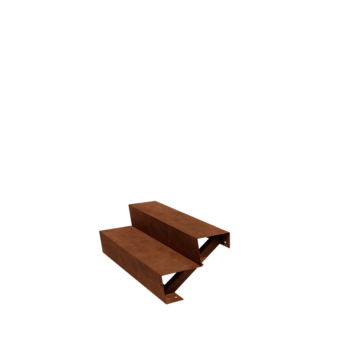 Utomhustrappa i cortenstål - 2-steg - 48 x 100 x 34 cm