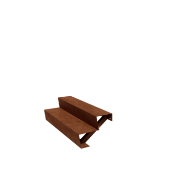 Utomhustrappa i cortenstål - 2-steg - 48 x 120 x 34 cm