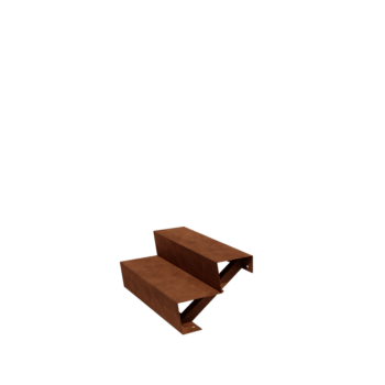 Utomhustrappa i cortenstål - 2-steg - 48 x 80 x 34 cm