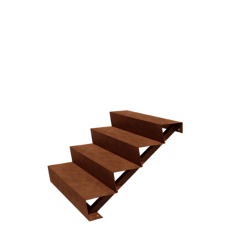 Utomhustrappa i cortenstål - 4-steg - 48 x 100 x 68 cm