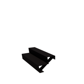 Svart trappa New York 2 trappsteg (bredd 120 cm)