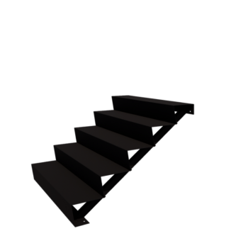 Svart trappa New York 5 trappsteg (bredd 120 cm)