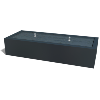 Fontän i aluminium - Lyra - 200 x 80 x 40 cm - RAL9010 matt (vit) - Med LED-belysning